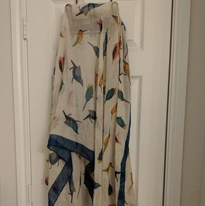 Bird Patterned Scarf, Shawl